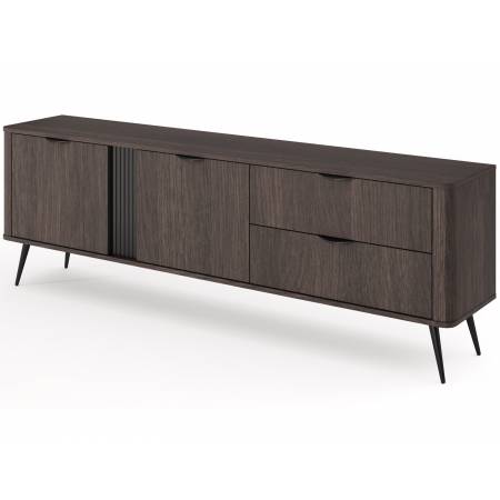 Szafka pod telewizor 195 cm ryflowana listwa VIRGO dąb dunin + czarny